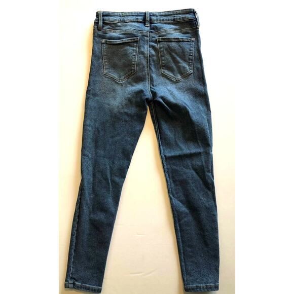 Rachel Roy Women's Medium Wash Distressed Cropped Skinny Jeans - Size 4 - Picture 9 of 10